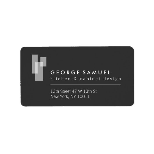 Modern Architectural Blocks Logo Adressaufkleber (Vorne)