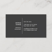 Modern Architectural Blocks Logo II White/Gray Visitenkarte (Rückseite)