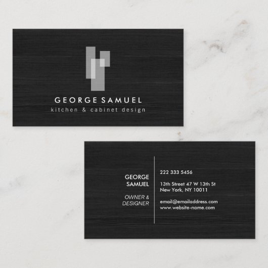 Modern Architectural Blocks Logo II White/Gray  Visitenkarte (Vorne/Hinten)