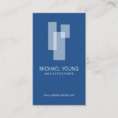 Modern Architectural Blocks Logo weiß/blau Visitenkarte (Vorderseite)