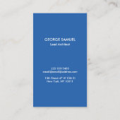 Modern Architectural Blocks Logo White/Blue Visitenkarte (Rückseite)