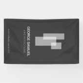 Modern Architectural Blocks Logo White/Gray  Banner (Horizontal)