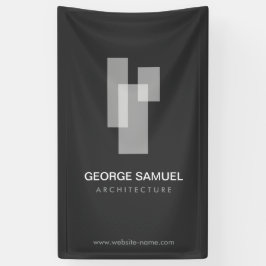 Modern Architectural Blocks Logo White/Gray  Banner
