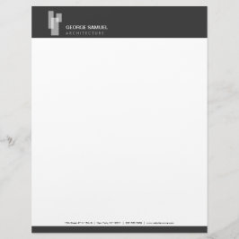 Modern Architectural Blocks Logo White/Gray  Briefbogen
