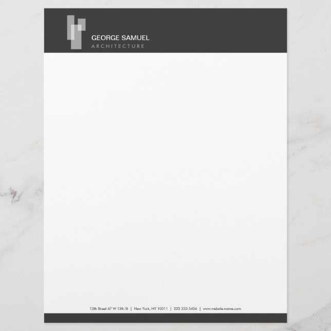 Modern Architectural Blocks Logo White/Gray  Briefbogen (Vorderseite)