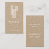Modern Architectural Blocks Logo White/Kraft Visitenkarte (Vorne/Hinten)