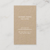 Modern Architectural Blocks Logo White/Kraft Visitenkarte (Rückseite)