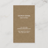 Modern Architectural Blocks Logo White/Kraft  Visitenkarte (Rückseite)