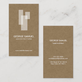 Modern Architectural Blocks Logo White/Kraft  Visitenkarte