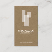 Modern Architectural Blocks Logo White/Kraft  Visitenkarte (Vorderseite)