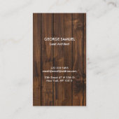 Modern Architectural Blocks Logo White/Rustic Wood Visitenkarte (Rückseite)