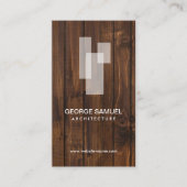 Modern Architectural Blocks Logo White/Rustic Wood Visitenkarte (Vorderseite)