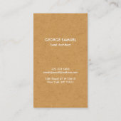 Modern Architectural Blocks Logo White/Tan  Visitenkarte (Rückseite)