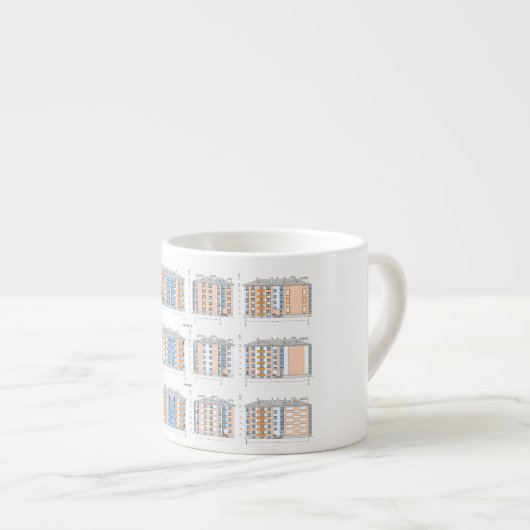 Modern Architectural Facade Design Mug Espressotasse (Vorderseite Rechts)