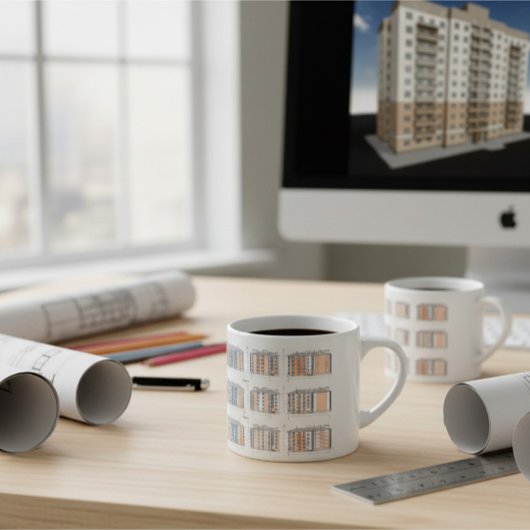 Modern Architectural Facade Design Mug Espressotasse