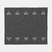 Modern Aries signieren auf Holzkohlefaser Print Fleecedecke (Vorderseite (Horizontal))