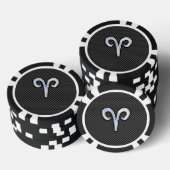Modern Aries signieren auf Holzkohlefaser Print Pokerchips (Stapel)