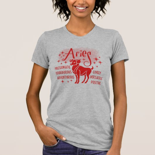 Modern Aries Zodiac Horoskop T - Shirt (Vorderseite)