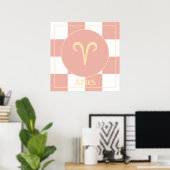 Modern Aries Zodiac Poster (Heimbüro)