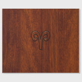 Modern Aries Zodiac Symbol auf Mahagoni wie Druck Geschenkpapier (Flach)