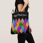 Modern Arlequin Muster Funkelnd Mardi Gras Custom Tasche (Von Nahem)