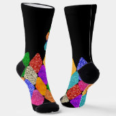 Modern Arlequin Muster Funkelnd Mardi Gras Socken (Gewinkelt)