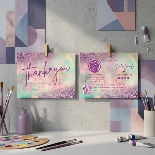 Modern Art Abstract Paint Watercolor Artist Dankeskarte