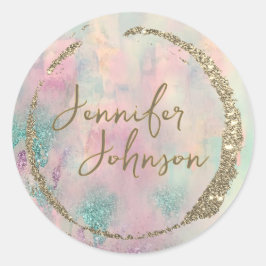 Modern Art Abstract  Paint Watercolor Artist  Runder Aufkleber