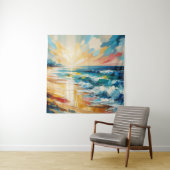 Modern Art Beach Sunset Wandteppich (Beispiel)
