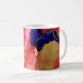 Modern Art Blue Red Gold Kaffeetasse (VorderseiteRechts)