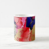 Modern Art Blue Red Gold Kaffeetasse (Mittel)