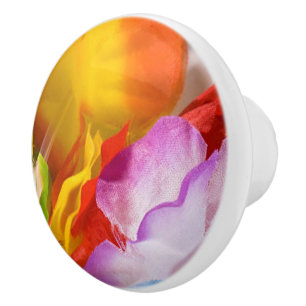 "Modern Art Blume Burst" Keramik Pull Keramikknauf