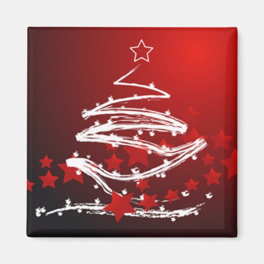 Modern Art Christmas Tree Magnet (Vorne)