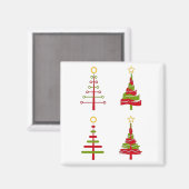Modern Art Christmas Trees Magnet (Vorderseite/Rückseite)