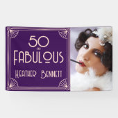 Modern Art Deco 50 and Fabulous Birthday Banner (Horizontal)