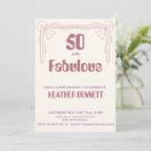 Modern Art Deco 50 and Fabulous Birthday Einladung (Stehend Vorderseite)