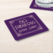 Modern Art Deco 50 and Fabulous Birthday Rechteckiger Pappuntersetzer (angewinkelt)