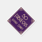 Modern Art Deco 50 and Fabulous Birthday Serviette (Ecke)