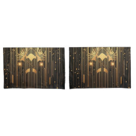 Modern Art Deco Black Gold Egyptian Art-inspired Kissenbezug