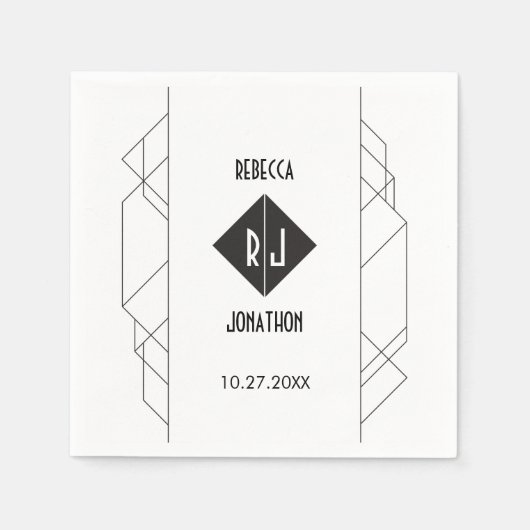 Modern Art Deco Empfang Napkins Serviette (Vorderseite)
