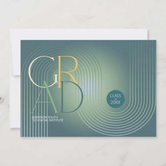 Modern Art Deco Geometric Abschluss Green ID906 (Vorderseite)