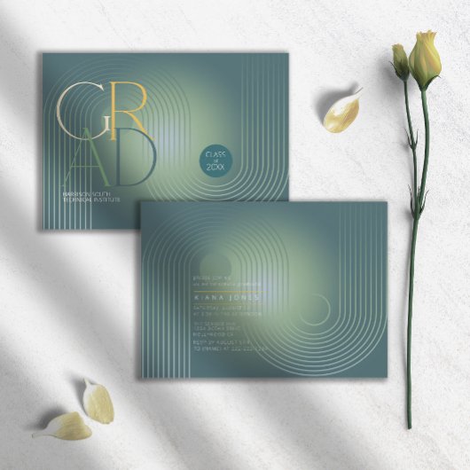 Modern Art Deco Geometric Abschluss Green ID906