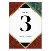Modern Art Deco Geometric Diamond Frame   Table Nu Tischnummer (Vorderseite)