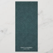 Modern Art Deco Geometric Diamond Frame Wedding  Menükarte (Rückseite)