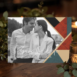 Modern Art Deco Geometric Save The Date Card Einladung