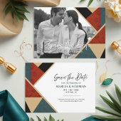 Modern Art Deco Geometric Save The Date Card Einladung