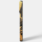 Modern Art Deco Gold and Black Ornate Monogram Case-Mate iPhone Hülle (Rückseite / Links)