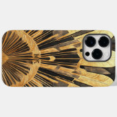 Modern Art Deco Gold and Black Ornate Monogram Case-Mate iPhone Hülle (Rückseite (Horizontal))