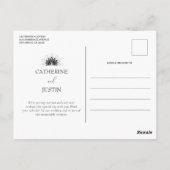 Modern Art Deco Gold Black Peacock Save the Date Postkarte (Rückseite)