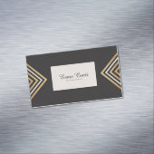 Modern Art Deco Gold White Chevron Black Magnetische Visitenkarte (Beispiel)